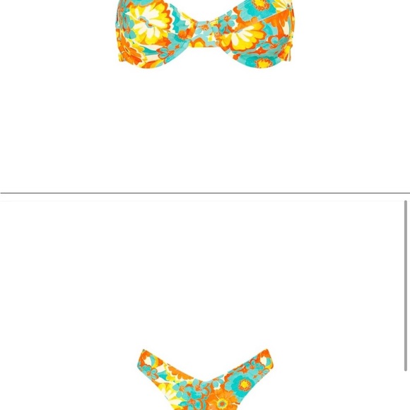 KULANI KINIS Bikini in Miami Moon Floral Bikini Top M and bottom S - Picture 5 of 11